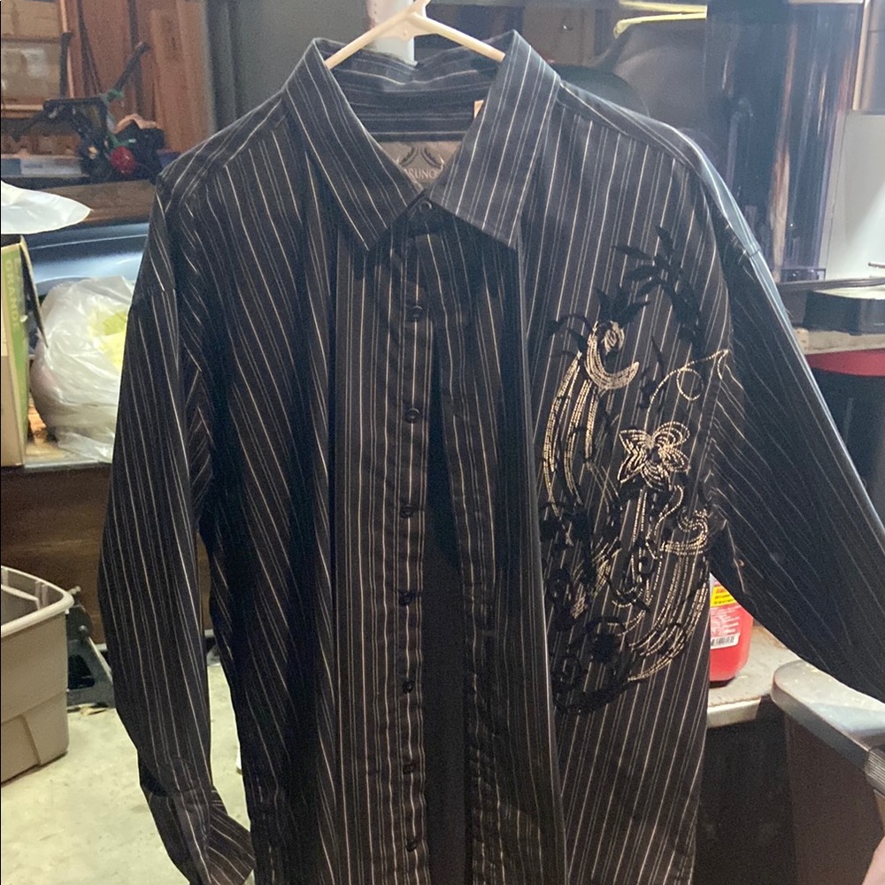 Men's Black Striped Shirt